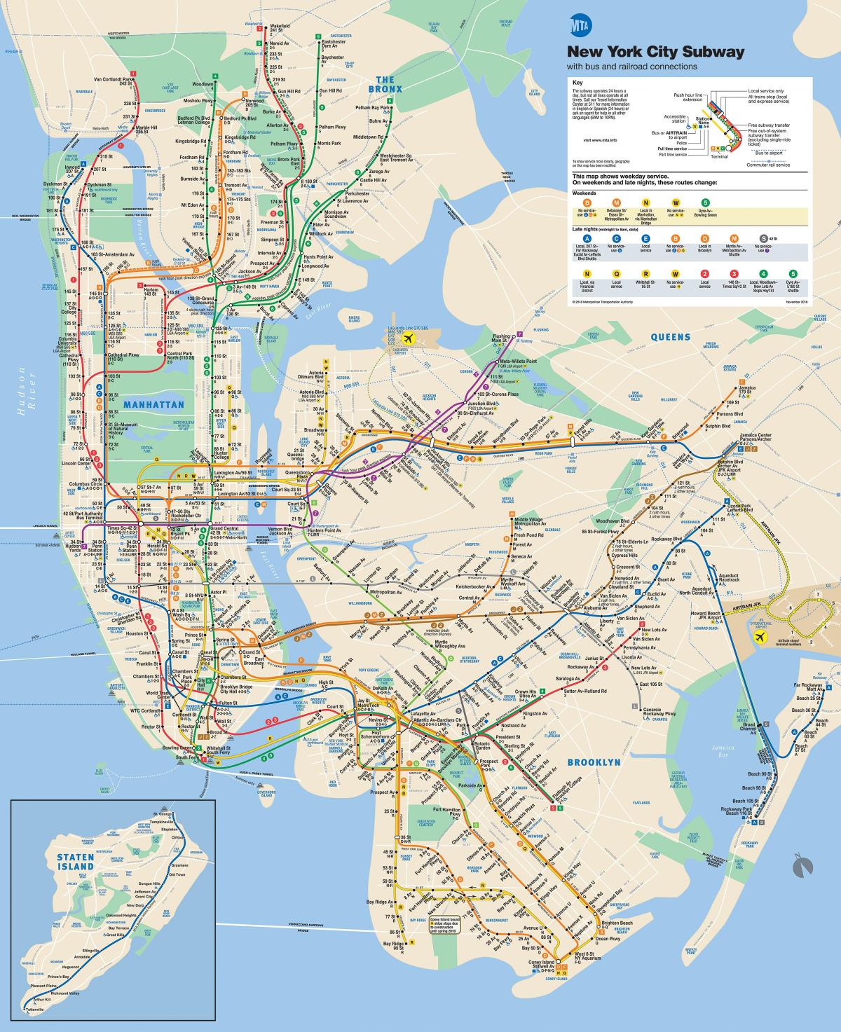 Քարտեզ փողոցների Մանհեթենի նա հայաստան է գալիս մետրոյում