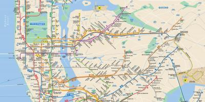 Նյու Յորք մետրոյի քարտեզ Մանհեթենի
