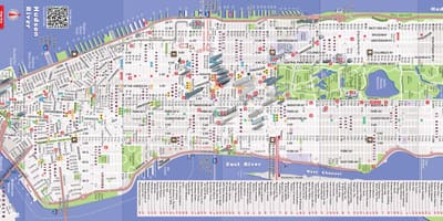 Մանրամասն քարտեզը Manhattan, New York