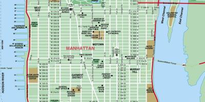 Քարտեզ փողոցների Manhattan, New York