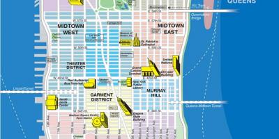 Քարտեզ վերին Մանհեթենի թաղամասեր