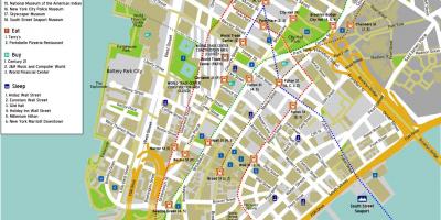 Քարտեզ Մանհեթենի ստորին փողոցների անուններով